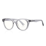 Techsuit Anti-Blue Light Glasses Reflex PC (2231), Round, TR90&Metal Frame, AC Lens, Transparent /Gray
