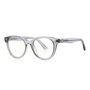 Techsuit Anti-Blue Light Glasses Reflex PC (2231), Round, TR90&Metal Frame, AC Lens, Transparent /Gray