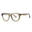 Techsuit Anti-Blue Light Glasses Reflex PC (2231), for Men, Round, TR90&Metal Frame, AC Lens, Transparent /Brown