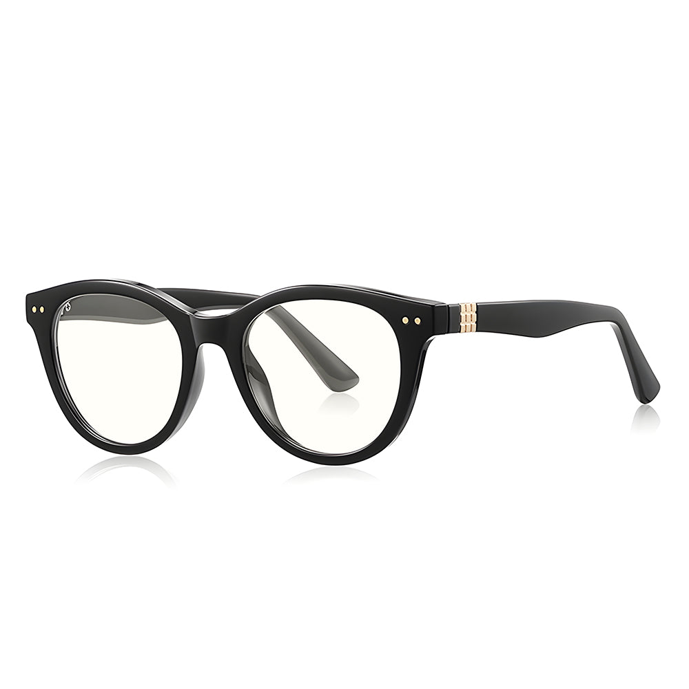 Techsuit Anti-Blue Light Glasses Reflex PC (2231), for Men, Round, TR90&Metal Frame, AC Lens, Negru