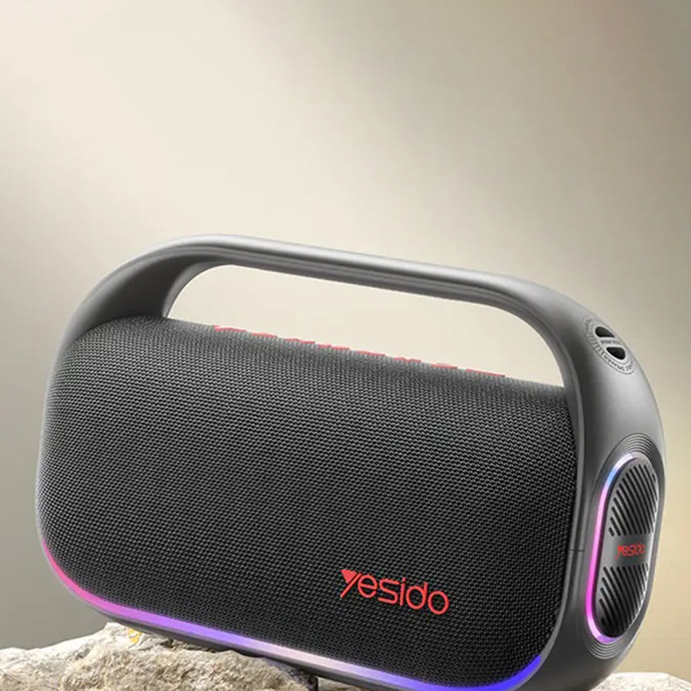 Casti Yesido Wireless Speaker (YSW31), RGB Lighting Effect, Bluetooth 5.0, 80W, 8000mAh, Waterproof, Negru