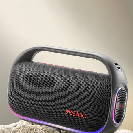 Casti Yesido Wireless Speaker (YSW31), RGB Lighting Effect, Bluetooth 5.0, 80W, 8000mAh, Waterproof, Negru