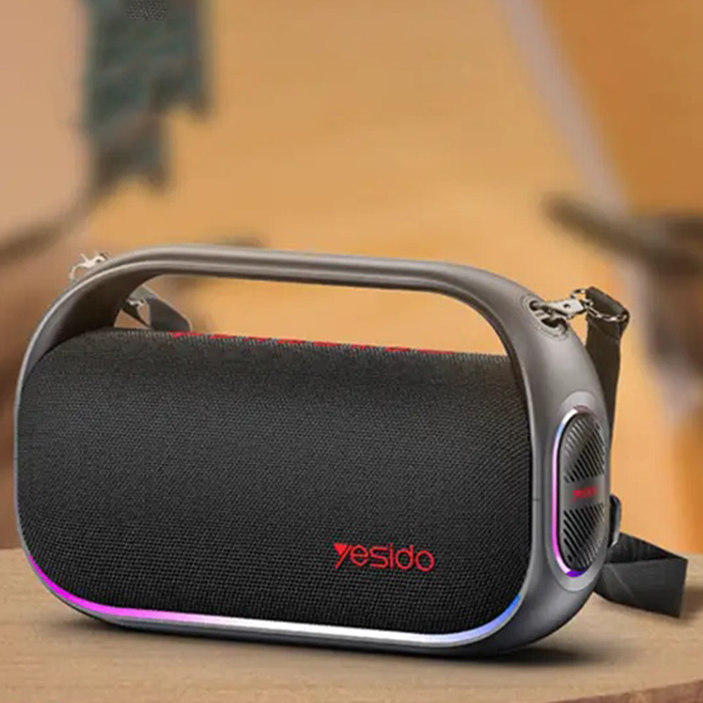 Casti Yesido Wireless Speaker (YSW31), RGB Lighting Effect, Bluetooth 5.0, 80W, 8000mAh, Waterproof, Negru