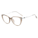 Techsuit Anti-Blue Light Glasses Reflex PC (86162), for Women, Round, TR90&Metal Frame, AC Lens, Argintiu /Beige