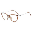 Techsuit Anti-Blue Light Glasses Reflex PC (86162), for Women, Round, TR90&Metal Frame, AC Lens, Argintiu /Brown