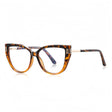 Techsuit Anti-Blue Light Glasses Reflex PC (2259), for Women, Oversized, TR90&Metal Frame, AC Lens, Transparent /Leopard