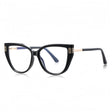 Techsuit Anti-Blue Light Glasses Reflex PC (2259), for Women, Oversized, TR90&Metal Frame, AC Lens, Negru