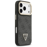 Husa de protectie Guess Hardcase 4G Triangle Logo MagSafe with Stand Camera (GUHMP17LPCS4GPTK) compatibil cu iPhone 17 Pro, Negru