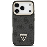 Husa de protectie Guess Hardcase 4G Triangle Logo MagSafe with Stand Camera (GUHMP17LPCS4GPTK) compatibil cu iPhone 17 Pro, Negru
