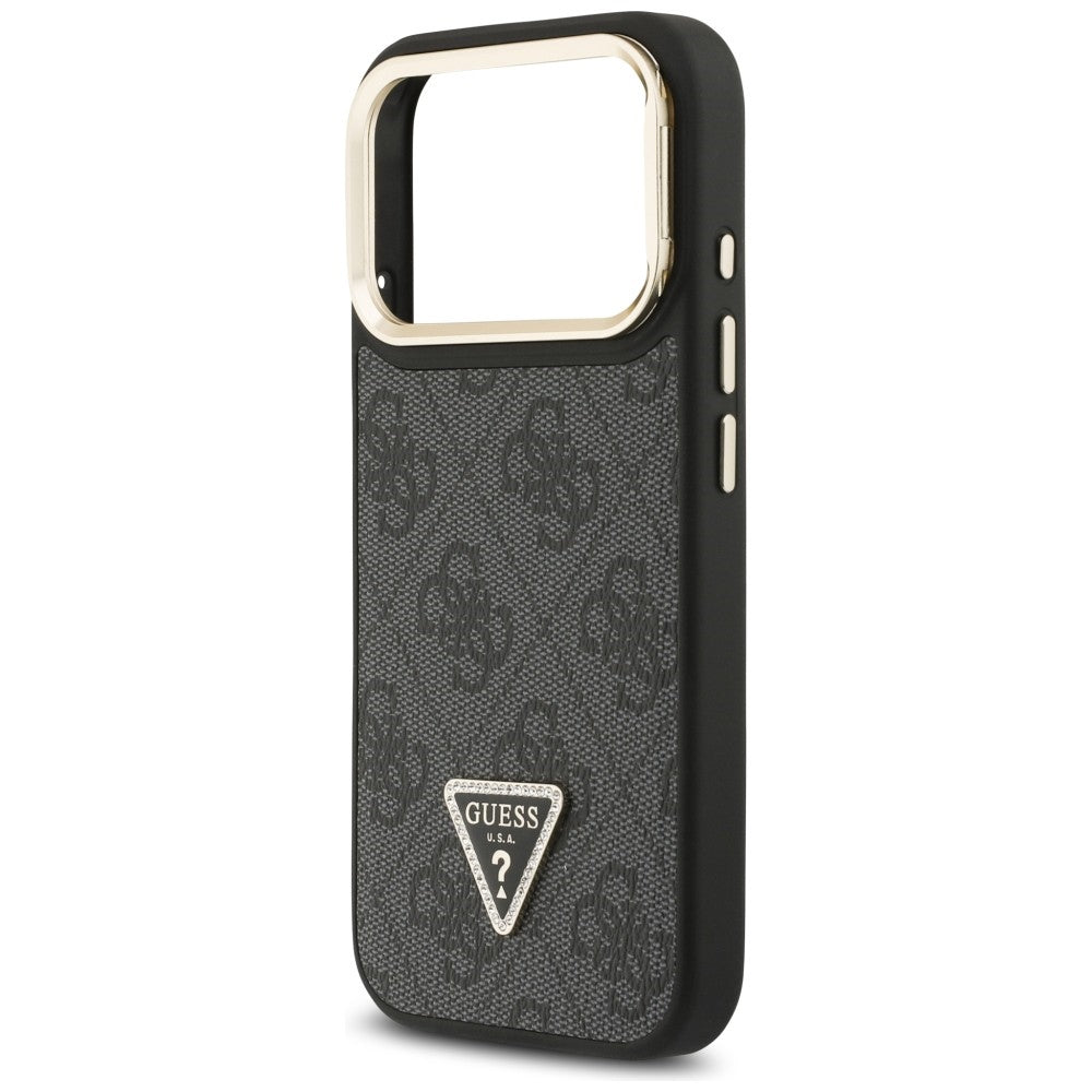 Husa de protectie Guess Hardcase 4G Triangle Logo MagSafe with Stand Camera (GUHMP17LPCS4GPTK) compatibil cu iPhone 17 Pro, Negru