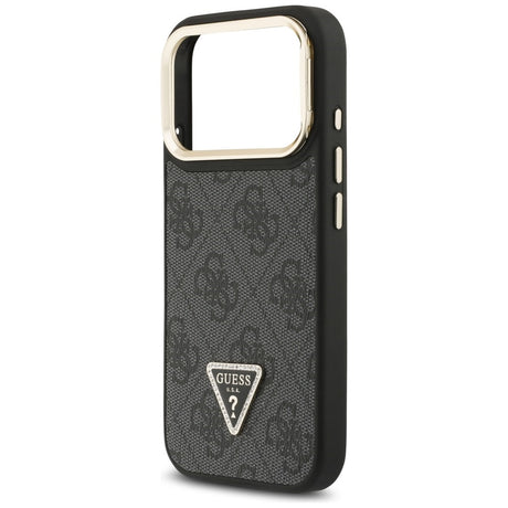 Husa de protectie Guess Hardcase 4G Triangle Logo MagSafe with Stand Camera (GUHMP17LPCS4GPTK) compatibil cu iPhone 17 Pro, Negru