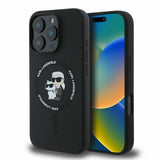 Husa de protectie Karl Lagerfeld Silicone KC Body Ring MagSafe (KLHMP16XSCMKCRHK) compatibil cu iPhone 16 Pro Max, Negru
