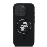 Husa de protectie Karl Lagerfeld Silicone KC Body Ring MagSafe (KLHMP16XSCMKCRHK) compatibil cu iPhone 16 Pro Max, Negru