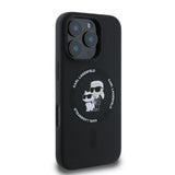 Husa de protectie Karl Lagerfeld Silicone KC Body Ring MagSafe (KLHMP16XSCMKCRHK) compatibil cu iPhone 16 Pro Max, Negru