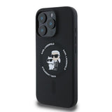 Husa de protectie Karl Lagerfeld Silicone KC Body Ring MagSafe (KLHMP16XSCMKCRHK) compatibil cu iPhone 16 Pro Max, Negru