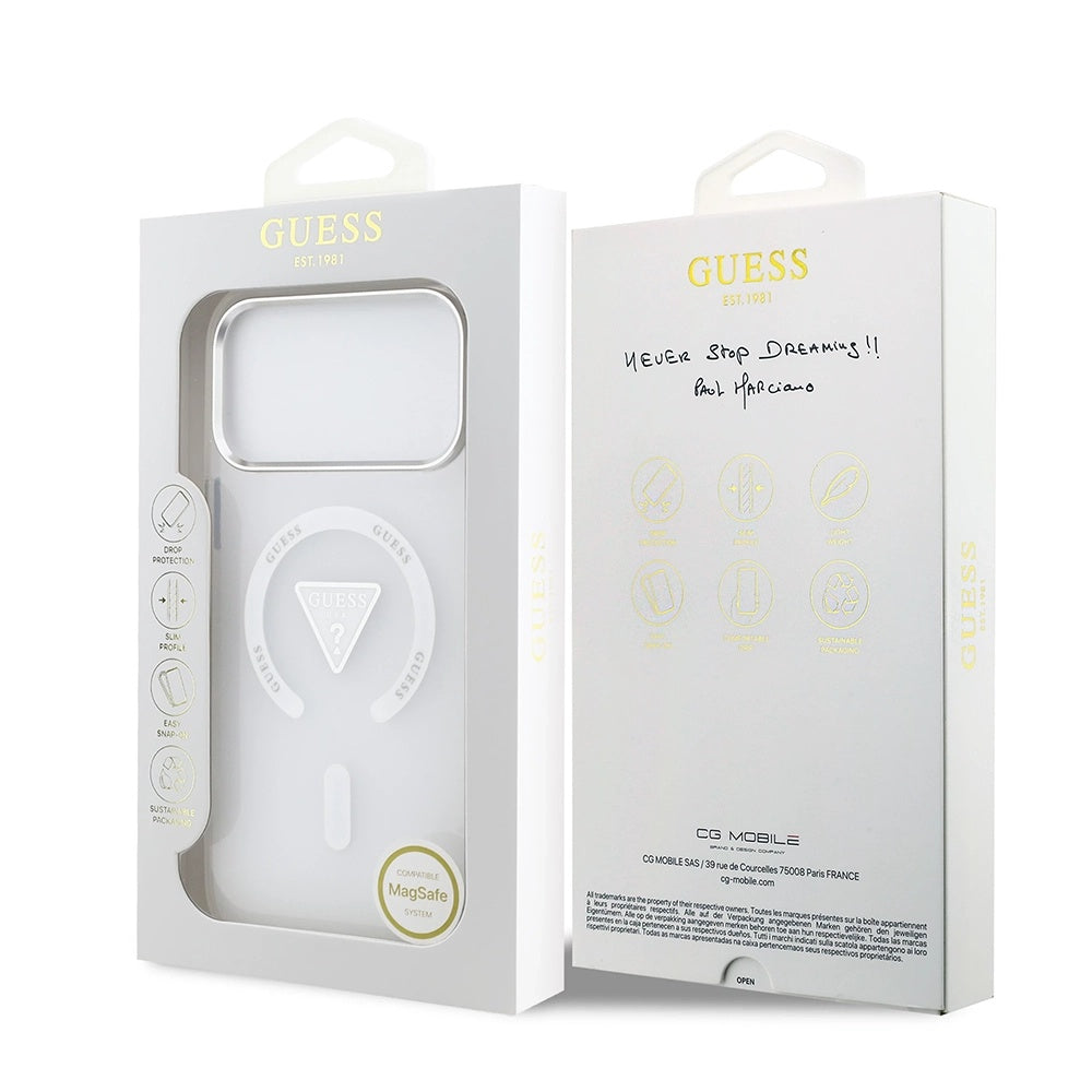 Husa de protectie Guess IML Gradient Triangle Logo MagSafe (GUHMP17XHGTMLCGT) compatibil cu iPhone 17 Pro Max, Transparent