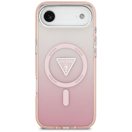 Husa de protectie Guess IML Gradient Triangle Logo MagSafe (GUHMP17MHGTMLCGP) compatibil cu iPhone 17 Air, Roz