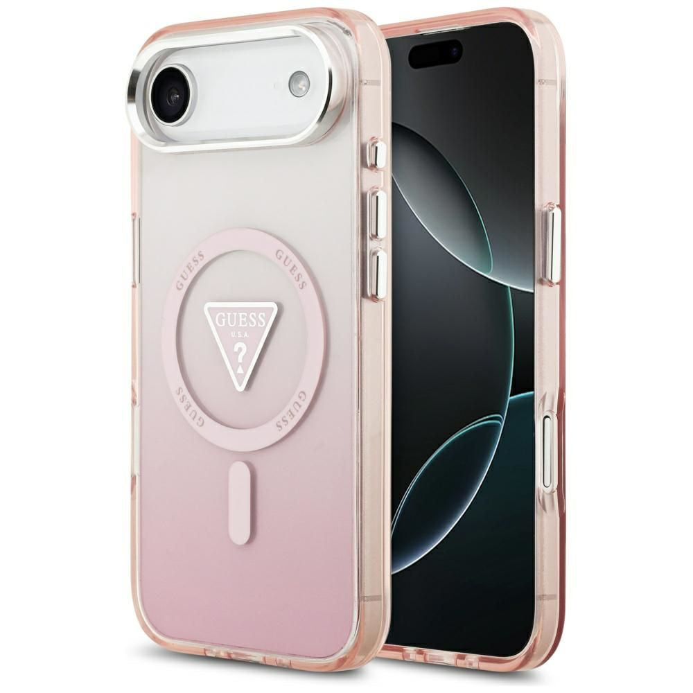 Husa de protectie Guess IML Gradient Triangle Logo MagSafe (GUHMP17MHGTMLCGP) compatibil cu iPhone 17 Air, Roz