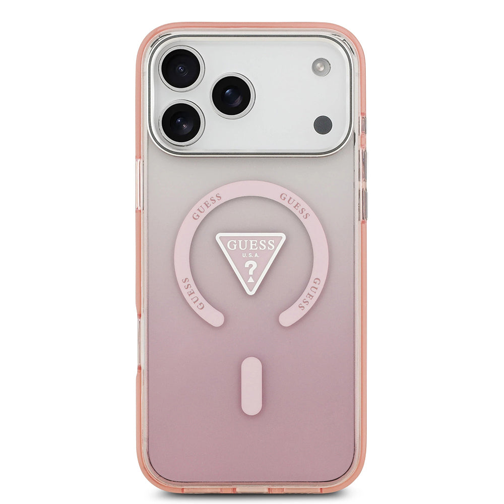 Husa de protectie Guess IML Gradient Triangle Logo MagSafe (GUHMP17XHGTMLCGP) compatibil cu iPhone 17 Pro Max, Roz