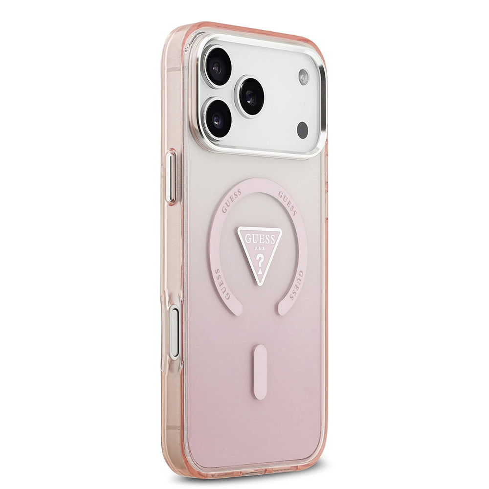 Husa de protectie Guess IML Gradient Triangle Logo MagSafe (GUHMP17XHGTMLCGP) compatibil cu iPhone 17 Pro Max, Roz