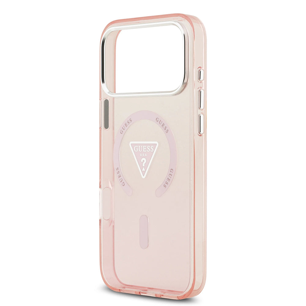 Husa de protectie Guess IML Gradient Triangle Logo MagSafe (GUHMP17XHGTMLCGP) compatibil cu iPhone 17 Pro Max, Roz