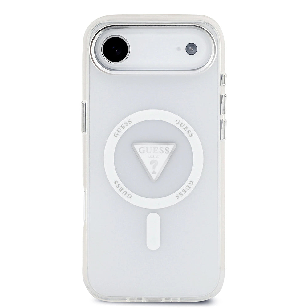 Husa de protectie Guess IML Gradient Triangle Logo MagSafe (GUHMP17MHGTMLCGT) compatibil cu iPhone 17 Air, Transparent
