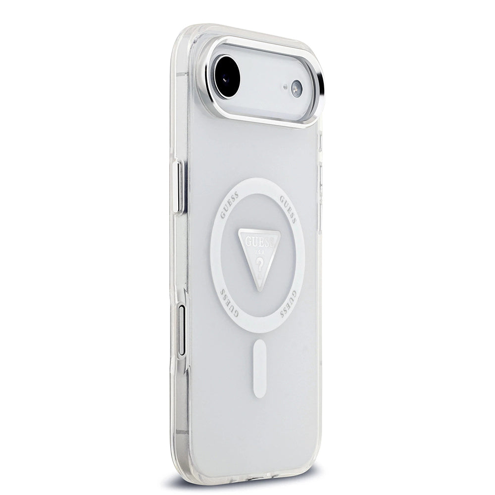 Husa de protectie Guess IML Gradient Triangle Logo MagSafe (GUHMP17MHGTMLCGT) compatibil cu iPhone 17 Air, Transparent