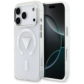 Husa de protectie Guess IML Gradient Triangle Logo MagSafe (GUHMP17LHGTMLCGT) compatibil cu iPhone 17 Pro, Transparent