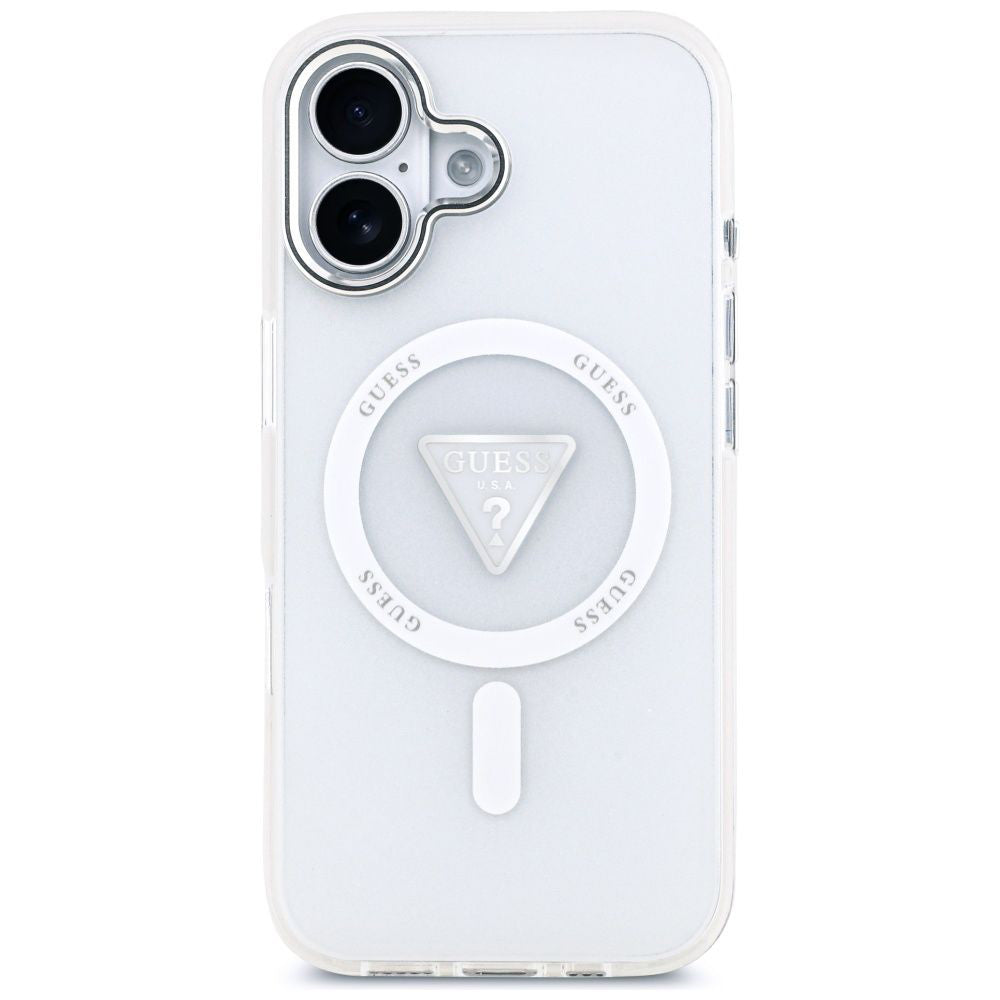 Husa de protectie Guess IML Gradient Triangle Logo MagSafe (GUHMP17SHGTMLCGT) compatibil cu iPhone 17, Transparent