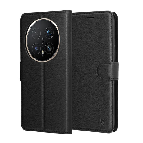 Husa de protectie Techsuit Leather Folio compatibil cu Honor Magic8 Pro, Negru