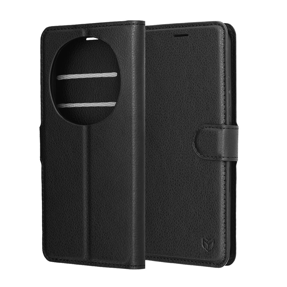 Husa de protectie Techsuit Leather Folio compatibil cu Honor Magic8 Pro, Negru