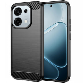 Husa de protectie Techsuit Carbon Silicone compatibil cu Oppo A6 Pro 4G / A6 Pro 5G, Negru
