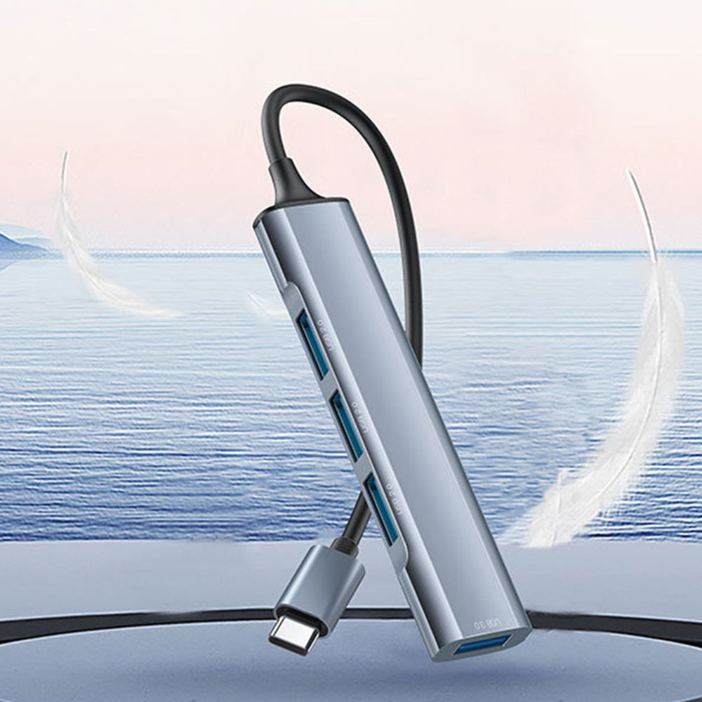 Hub/Dock Yesido Docking Station 4in1 (HB17), Type-C to 1x USB3.0, 3x USB2.0, Plug&Play, 5Gbps, Aluminum Alloy, Gri