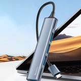 Hub/Dock Yesido Docking Station 4in1 (HB17), Type-C to 1x USB3.0, 3x USB2.0, Plug&Play, 5Gbps, Aluminum Alloy, Gri