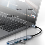 Hub/Dock Yesido Docking Station 4in1 (HB17), Type-C to 1x USB3.0, 3x USB2.0, Plug&Play, 5Gbps, Aluminum Alloy, Gri