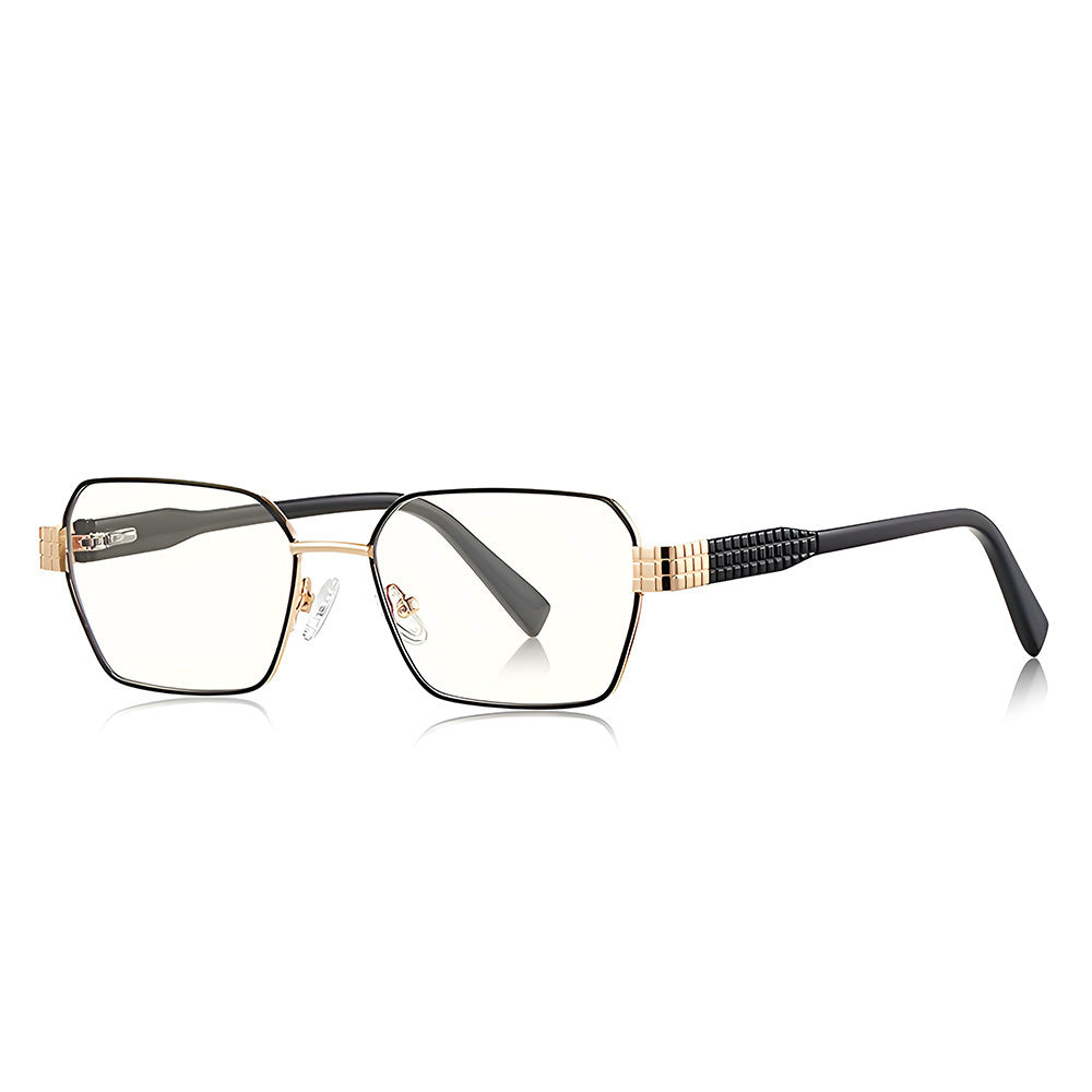 Techsuit Anti-Blue Light Glasses Reflex PC (3161), for Women, Rectangle, Metal Frame, AC Lens, Negru