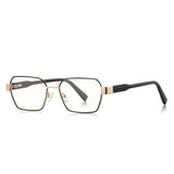 Techsuit Anti-Blue Light Glasses Reflex PC (3161), for Women, Rectangle, Metal Frame, AC Lens, Negru