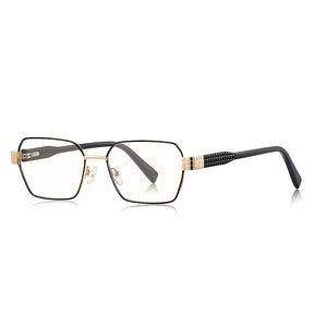 Techsuit Anti-Blue Light Glasses Reflex PC (3161), for Women, Rectangle, Metal Frame, AC Lens, Negru