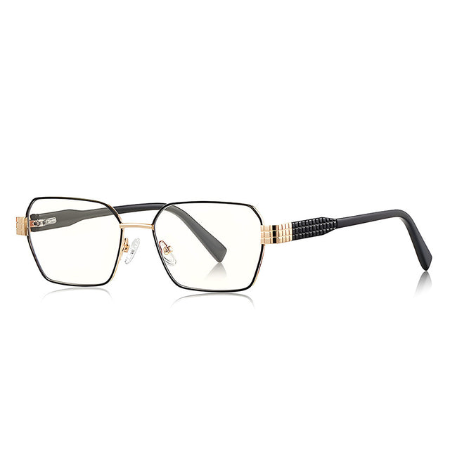 Techsuit Anti-Blue Light Glasses Reflex PC (3161), for Women, Rectangle, Metal Frame, AC Lens, Negru