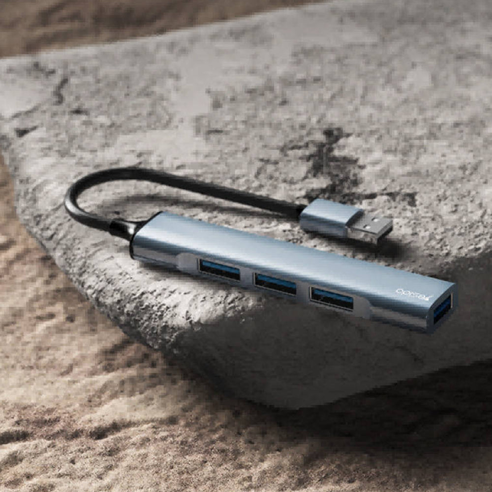 Hub/Dock Yesido Docking Station 4in1 (HB18), USB to 1x USB3.0, 3x USB2.0, Plug&Play, 5Gbps, Aluminum Alloy, Gri