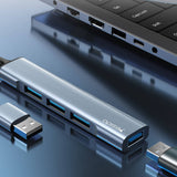 Hub/Dock Yesido Docking Station 4in1 (HB18), USB to 1x USB3.0, 3x USB2.0, Plug&Play, 5Gbps, Aluminum Alloy, Gri