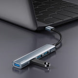 Hub/Dock Yesido Docking Station 4in1 (HB18), USB to 1x USB3.0, 3x USB2.0, Plug&Play, 5Gbps, Aluminum Alloy, Gri