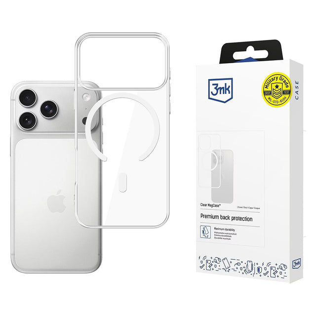 Husa de protectie 3mk Clear MagCase compatibil cu iPhone 17 Pro, Transparent