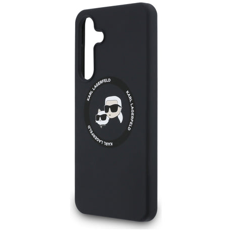 Husa de protectie Karl Lagerfeld Silicone KC Heads MagSafe (KLHMS25FESKCHTCK) compatibil cu Samsung Galaxy S25 FE, Negru