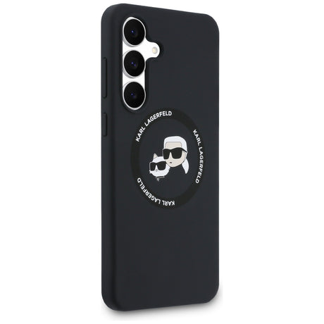 Husa de protectie Karl Lagerfeld Silicone KC Heads MagSafe (KLHMS25FESKCHTCK) compatibil cu Samsung Galaxy S25 FE, Negru