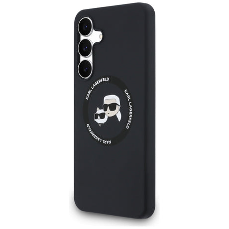 Husa de protectie Karl Lagerfeld Silicone KC Heads MagSafe (KLHMS25FESKCHTCK) compatibil cu Samsung Galaxy S25 FE, Negru