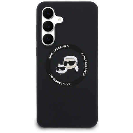 Husa de protectie Karl Lagerfeld Silicone KC Heads MagSafe (KLHMS25FESKCHTCK) compatibil cu Samsung Galaxy S25 FE, Negru