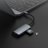 Hub/Dock Yesido Docking Station 7in1 (HB16), Type-C to 1x USB3.0, 2x USB2.0, TF/SD Card, 1x VGA, 1x Type-C, 5Gbps, PD100W, Gri