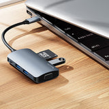 Hub/Dock Yesido Docking Station 7in1 (HB16), Type-C to 1x USB3.0, 2x USB2.0, TF/SD Card, 1x VGA, 1x Type-C, 5Gbps, PD100W, Gri