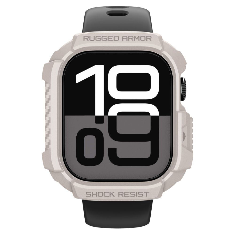 Accesoriu smartwatch Spigen Rugged Armor V2 (ACS10493) compatibil cu Apple Watch 10 42mm / Watch 11 42mm, Dune Beige